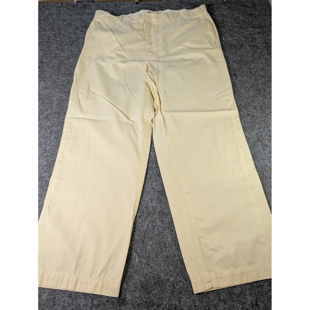 Gap Clean Cut Mens Chinos 40x30 Pale Yellow 100% Cotton Straight Leg Pants EUC